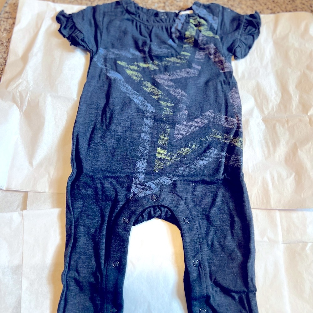 Girl's Multicolor Star-Print Ruffle Coverall